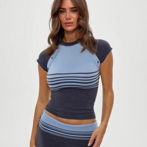 Striped Knit Blouse