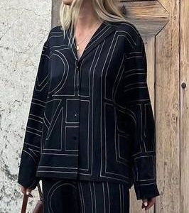 Printed Wide-Leg Two-Piece Set